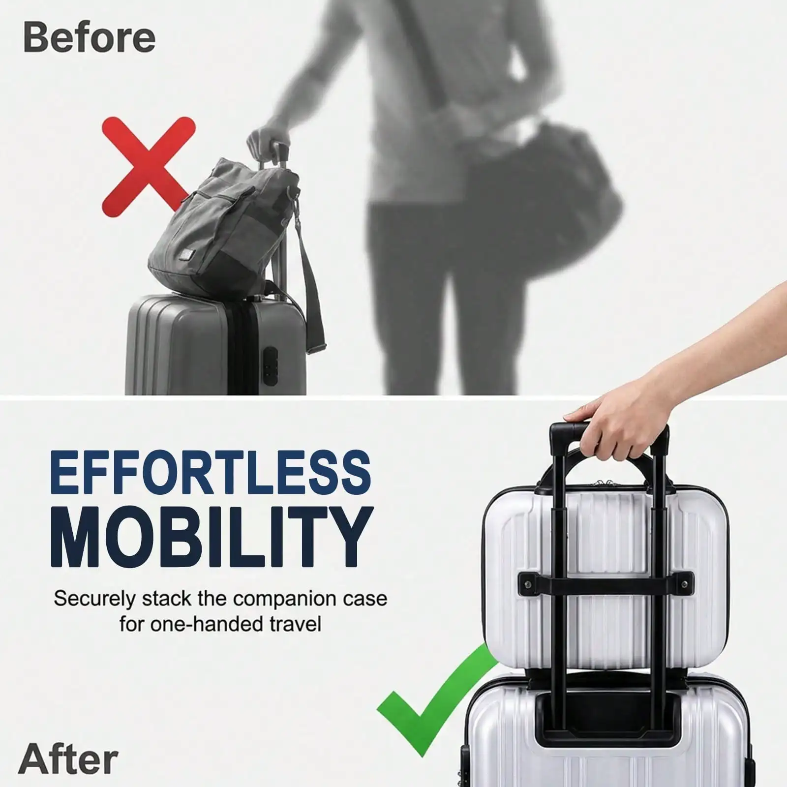 2-Piece Hardside Luggage Set, Vertical Stripe Spinner Suitcase with Matching Carry On Case, Lightweight Rolling Travel Luggage Equipped with TSA Lock, Smooth 360° Spinner Wheels, Durable Travel Set for Weekend Getaways, Business Trips and Family Vacation - Image 5