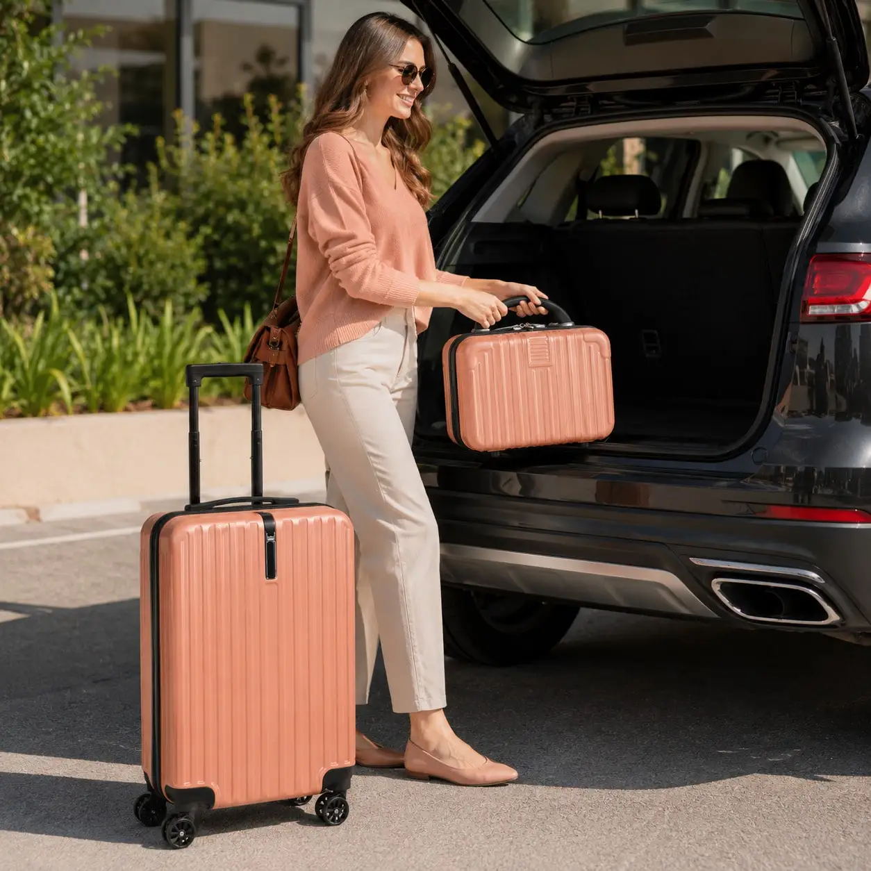 2-Piece Blue Lightweight Carry-On Spinner Luggage Set, Hardside Rolling Suitcases with 360° Silent Spinner Wheels, Airline Approved Cabin Size Luggage for Men & Women, Durable Travel Suitcase Bundle for Weekend Getaways, Short Business Trips and Family