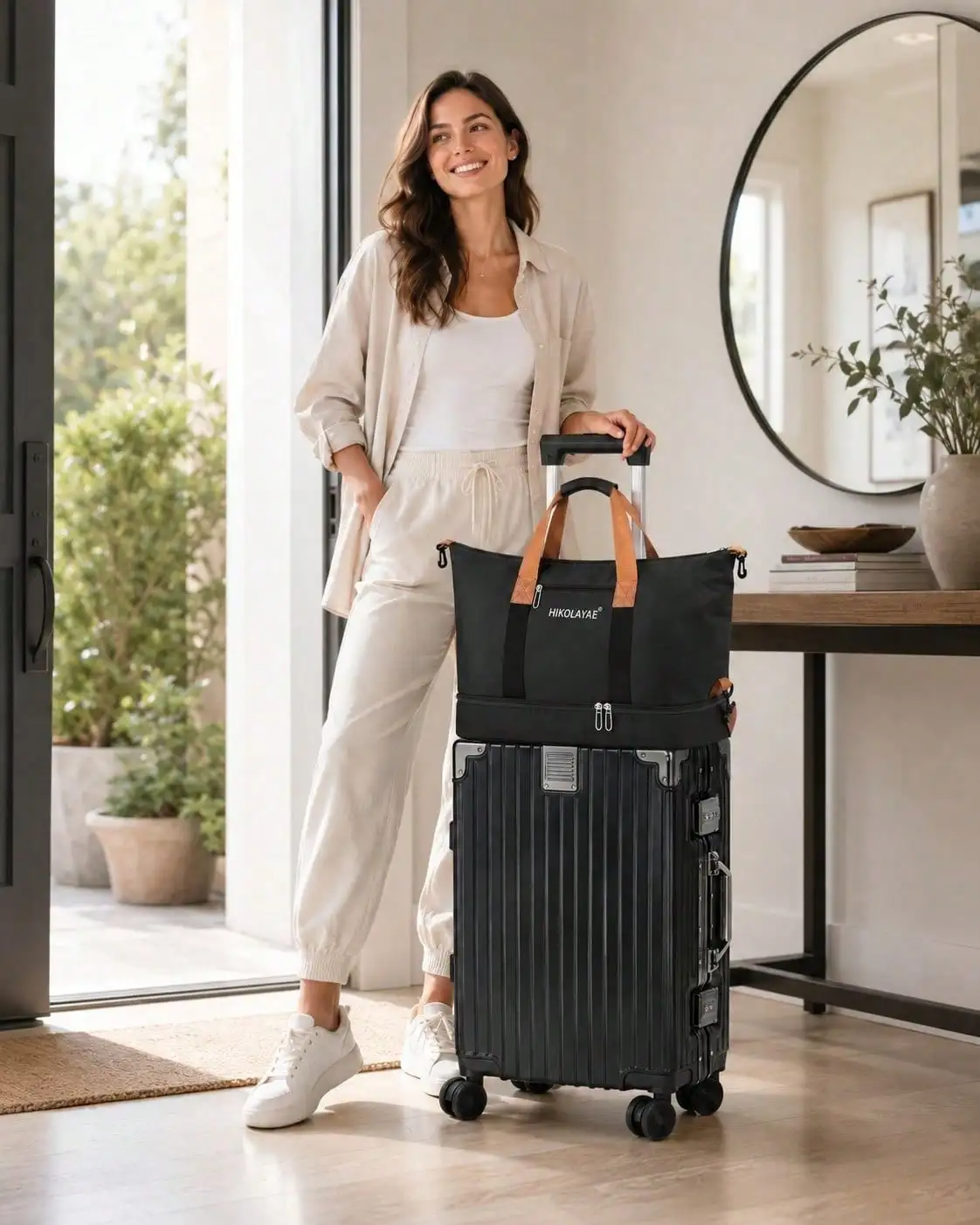 2-Piece Blue Lightweight Carry-On Spinner Luggage Set, Hardside Rolling Suitcases with 360° Silent Spinner Wheels, Airline Approved Cabin Size Luggage for Men & Women, Durable Travel Suitcase Bundle for Weekend Getaways, Short Business Trips and Family