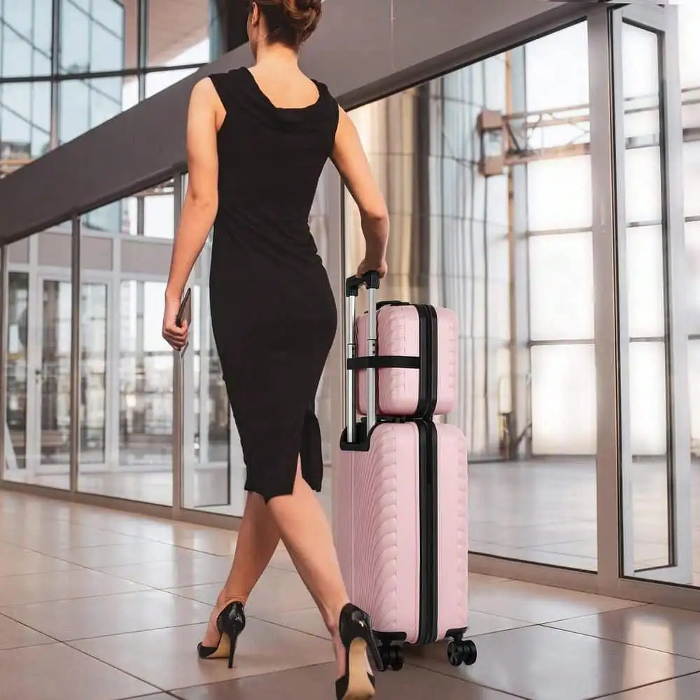2-Piece Blue Lightweight Carry-On Spinner Luggage Set, Hardside Rolling Suitcases with 360° Silent Spinner Wheels, Airline Approved Cabin Size Luggage for Men & Women, Durable Travel Suitcase Bundle for Weekend Getaways, Short Business Trips and Family