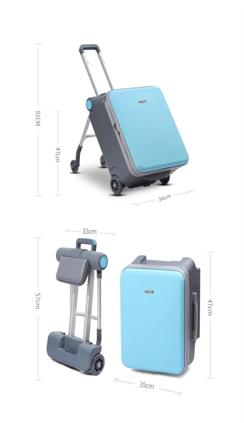 Kid Suitcase Luggage with Spinner Wheels,Large Suitcases with Child Seat Design,20 Inch Hardside Carry on Luggage for Travel